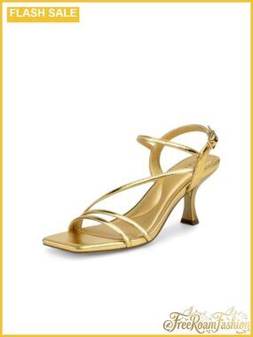 Square Toe Strappy High Heel Sandals Cushioned Insole